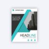 Modern flyer design with abstract shapes.