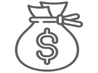 Money bag icon with dollar sign.