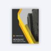 Modern graphic design with city skyline theme.